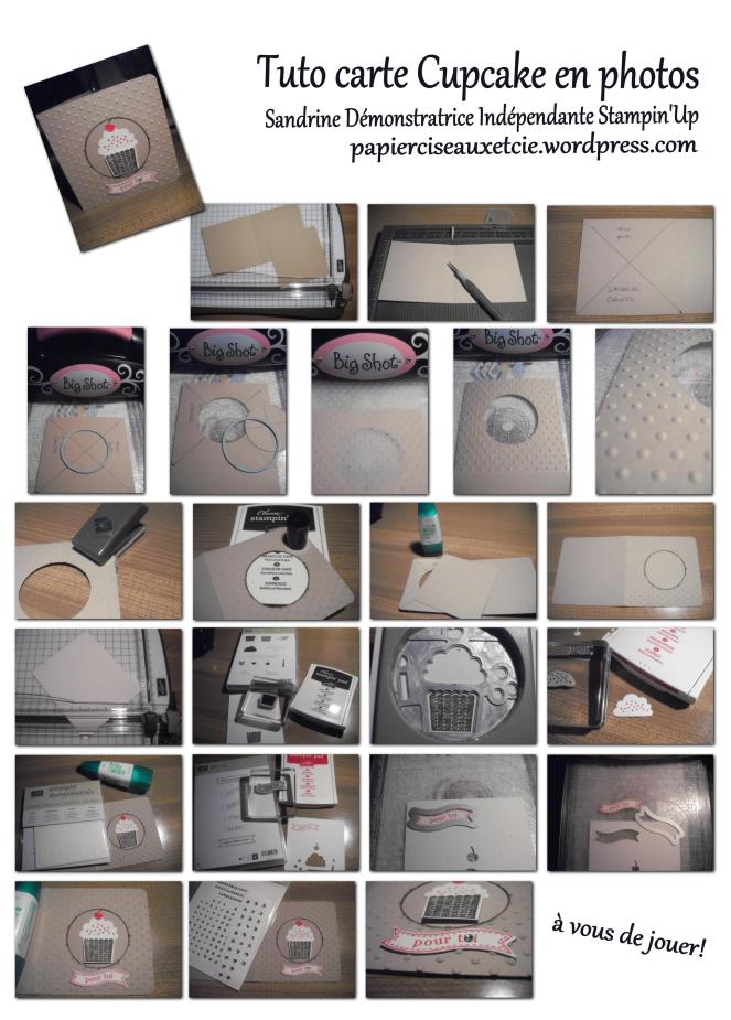 carte cupcake tuto photo Sandrine Greusard Démonstratrice Indépendante Stampin'Up