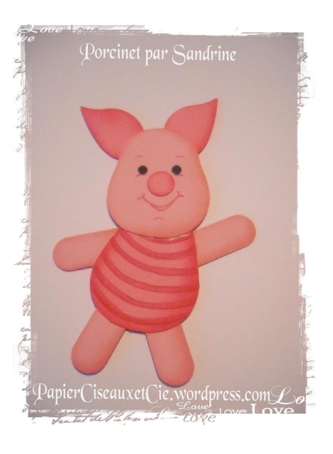 Porcinet par Sandrine Greusard papierciseauxetcie.wordpress