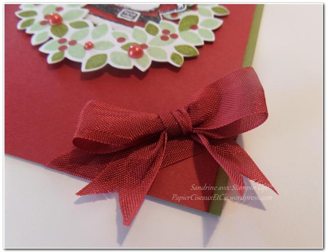 Carte Blog Hop Noël Stampinclass Sandrine PapierCiseauxEtCie détail noeud
