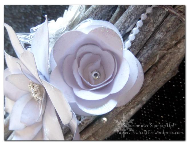 centre de table détail rose stampin up papierciseauxetcie