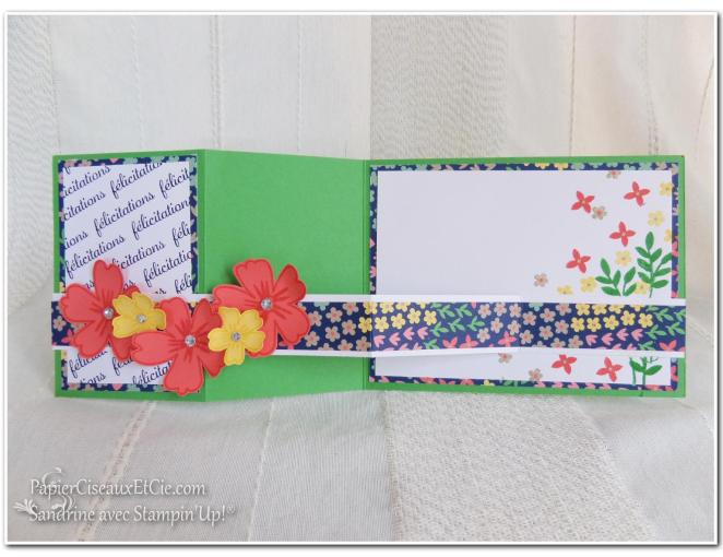 Carte à bande 5 Stampin up Sandrine Greusard Papierciseauxetcie
