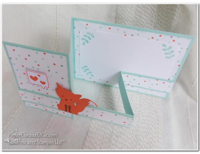 Foxy friend sandrine greusard avec Stampin Up PapierCiseauxEtCie pliage détail