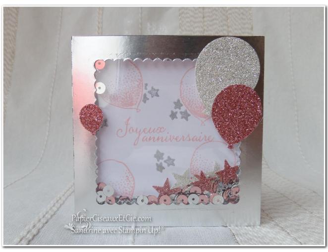 PapierCiseauxEtCie Stampin Up Sandrine Shaker card Anniversaire Birthday