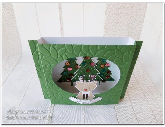 Foxy friend stampin up papierciseauxetcie carte théatre noel dessus