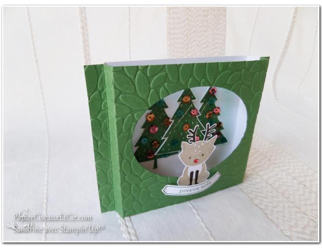 Foxy friend stampin up papierciseauxetcie carte théatre noel relief