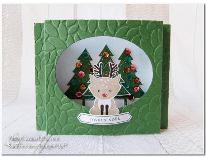 Foxy friend stampin up papierciseauxetcie carte théatre noel